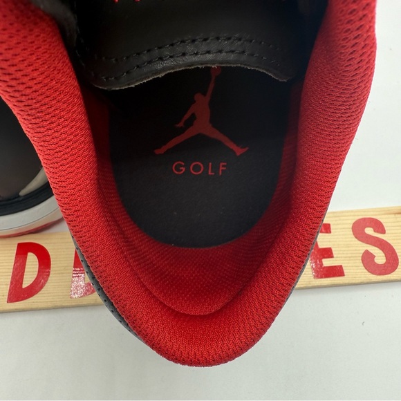 Nike Air Jordan ADG 5 Low Golf Shoes Black Red Bred FQ7874-001 Men’s Sizes Wide - Picture 6 of 13